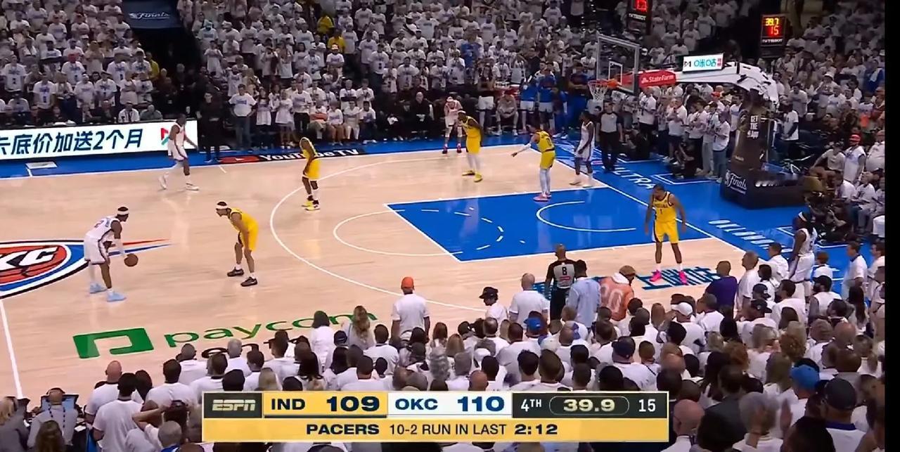 太神奇太震撼，6月6日NBA总决赛，步行者真是打不死的小强，最后两分钟打了一波1