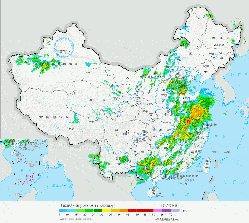【强降雨和强对流】今天08-14时，从广西到安徽江苏多地，因为低涡切变线影响，形