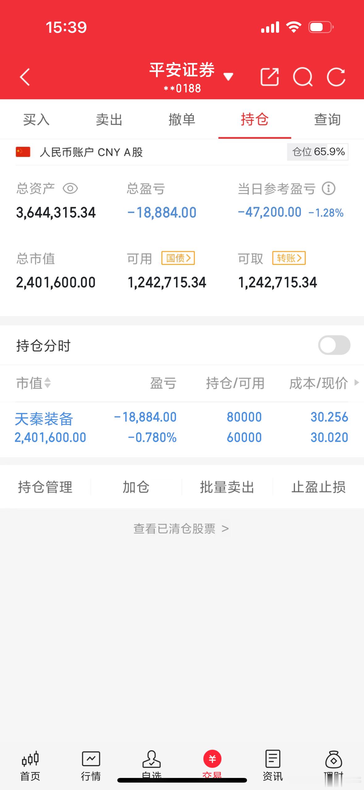 今天继续维持天秦装备！期待后市继续大涨[嘻嘻]感谢大家一直以来的支持与互动，祝全