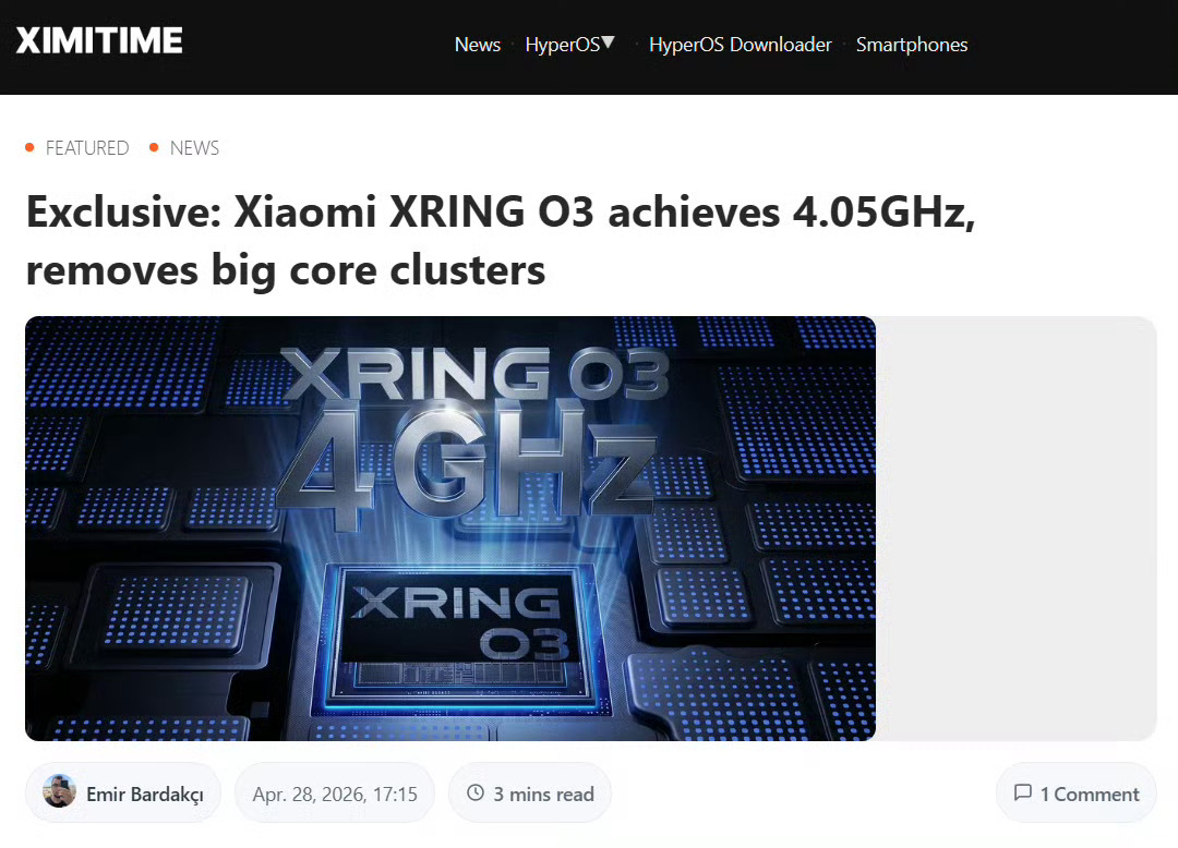 小米玄戒O3曝光玄戒O3看样子还不错，超大核主频突破4GHz，顶级旗舰性能……说