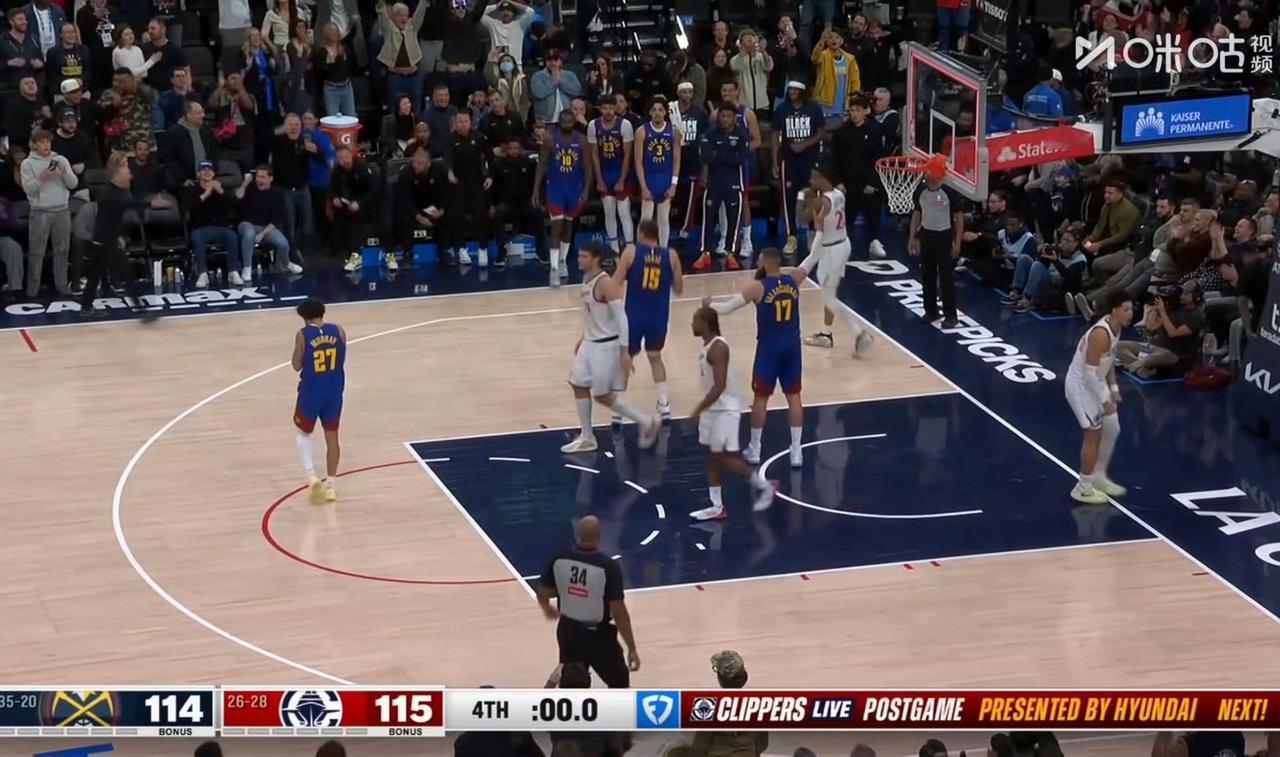 穆雷关键罚球丢了，掘金1分憾负快船！最后一些诡异的要素：快船，三分犯规，穆雷罚球