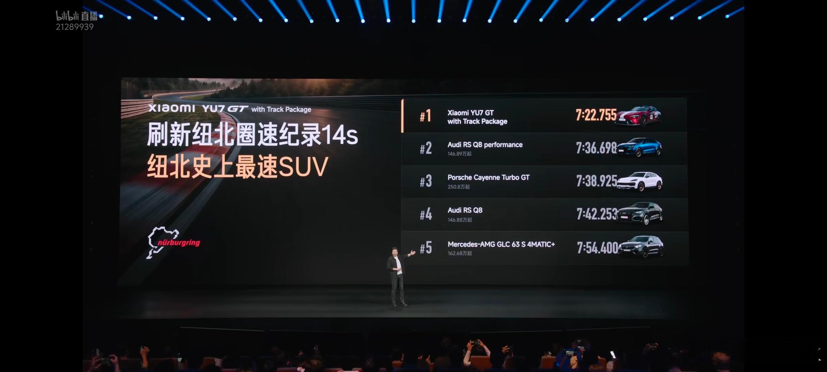 小米YU7 GT以7分22秒成绩成为纽北史上最速SUV，不愧GT之名啊