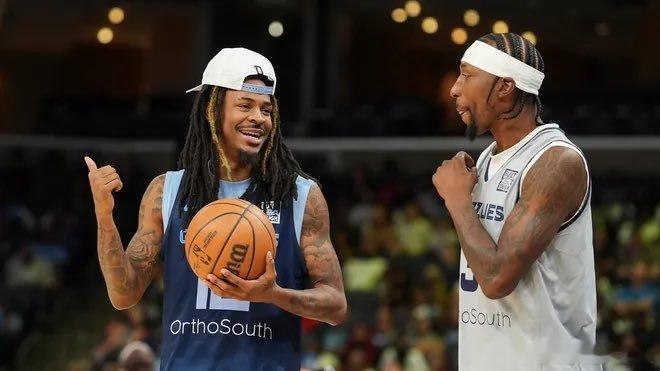 灰熊队表示，莫兰特将在两周后接受复查，他的左肘尺侧副韧带扭伤正在康复中，但仍感到