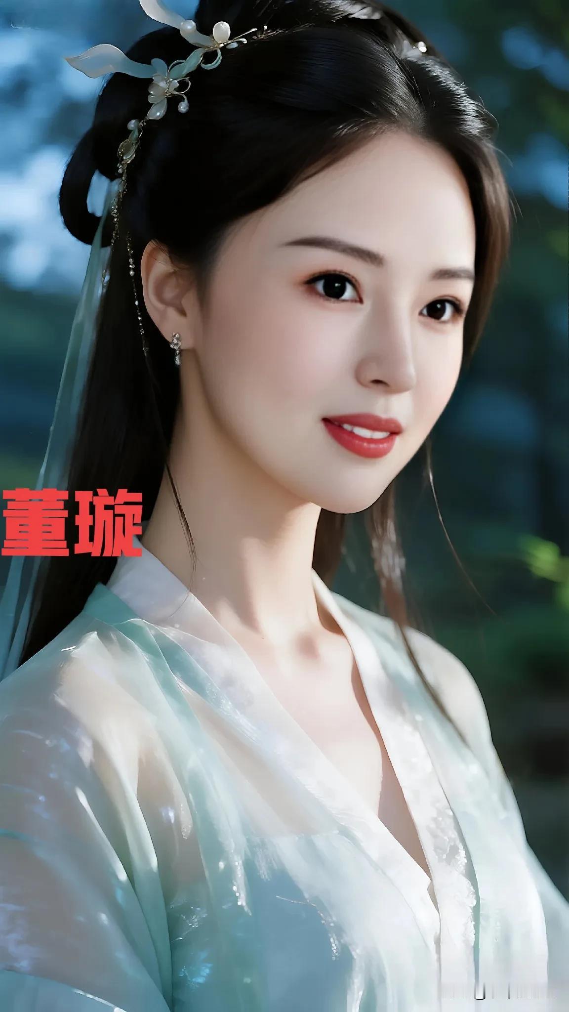 董璇青色造型惊艳绝伦气质优雅，性感妩媚尽显优雅董璇 明星 你喜欢董璇吗