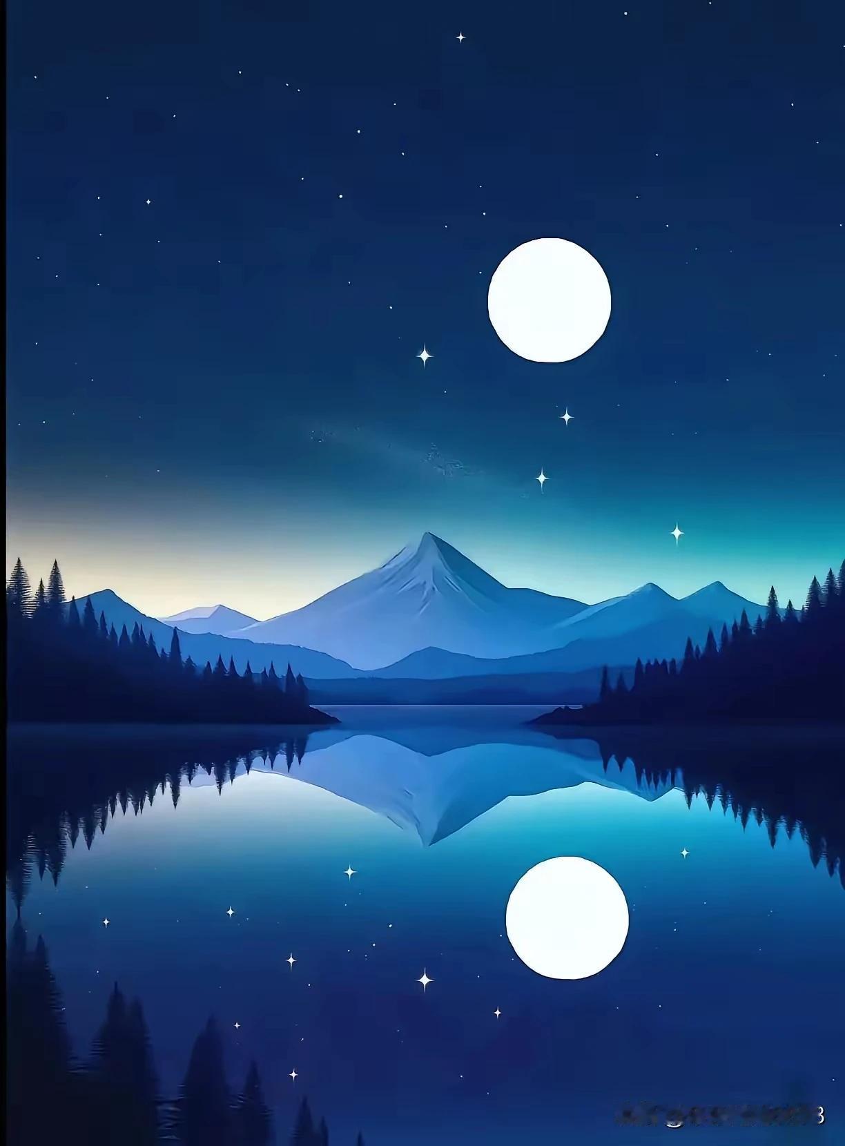 上联:    山中观日落；
下联：林间窥月升。