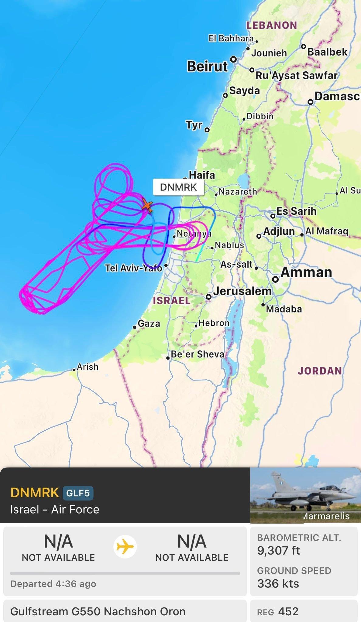 🇮🇱以色列空军的一架G550 AEW似乎盘旋了好久可能是在为接下来可能的大规