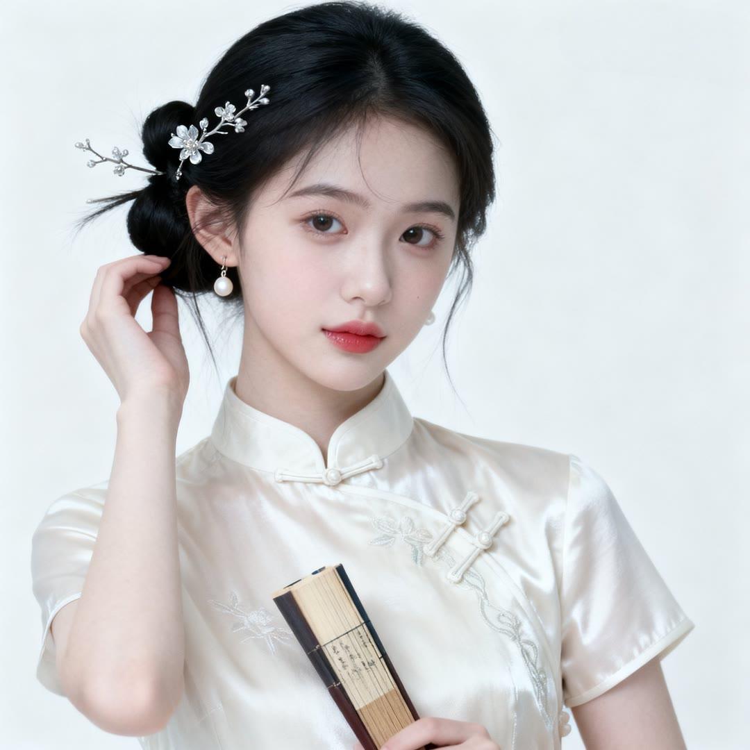 温婉古典，书香满怀，一抹红唇，尽显东方韵味。