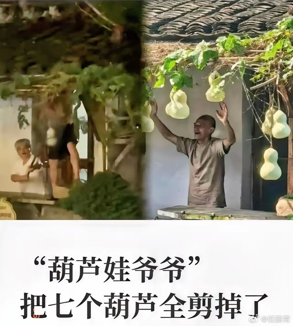 提前剪掉的7个葫芦讽刺了谁每天都有大量游客举着手机拍照，网红扎堆直播，老人不堪其