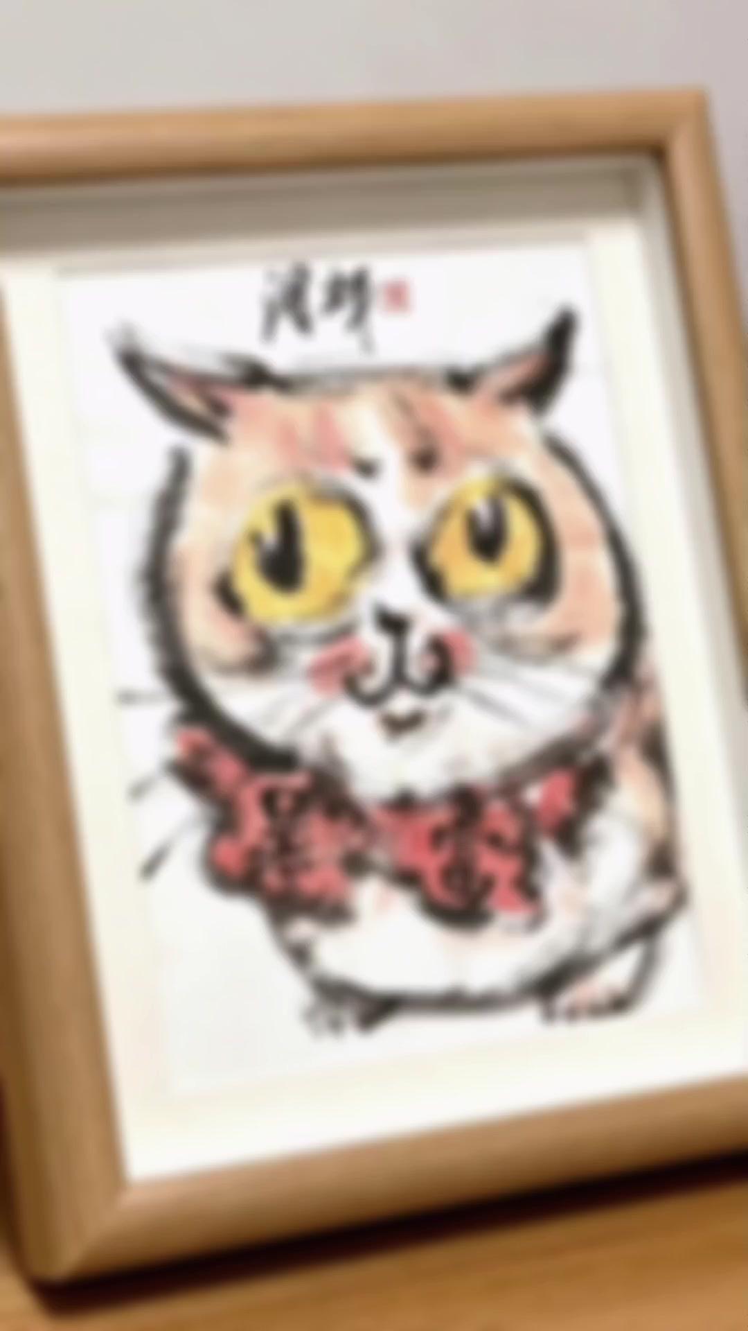 👀这届铲屎官太会画猫了！老师，这只小短腿猫咪也太可爱了吧！每次看到它胖乎乎的样