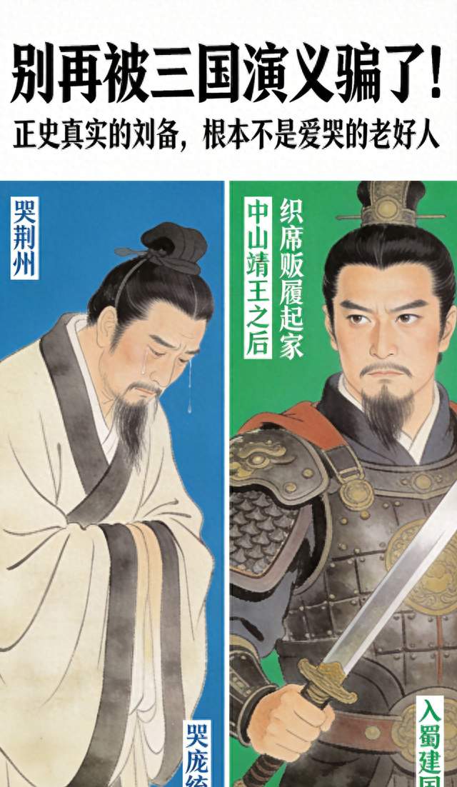 别再被三国演义骗了！正史真实的刘备，根本不是爱哭的老好人