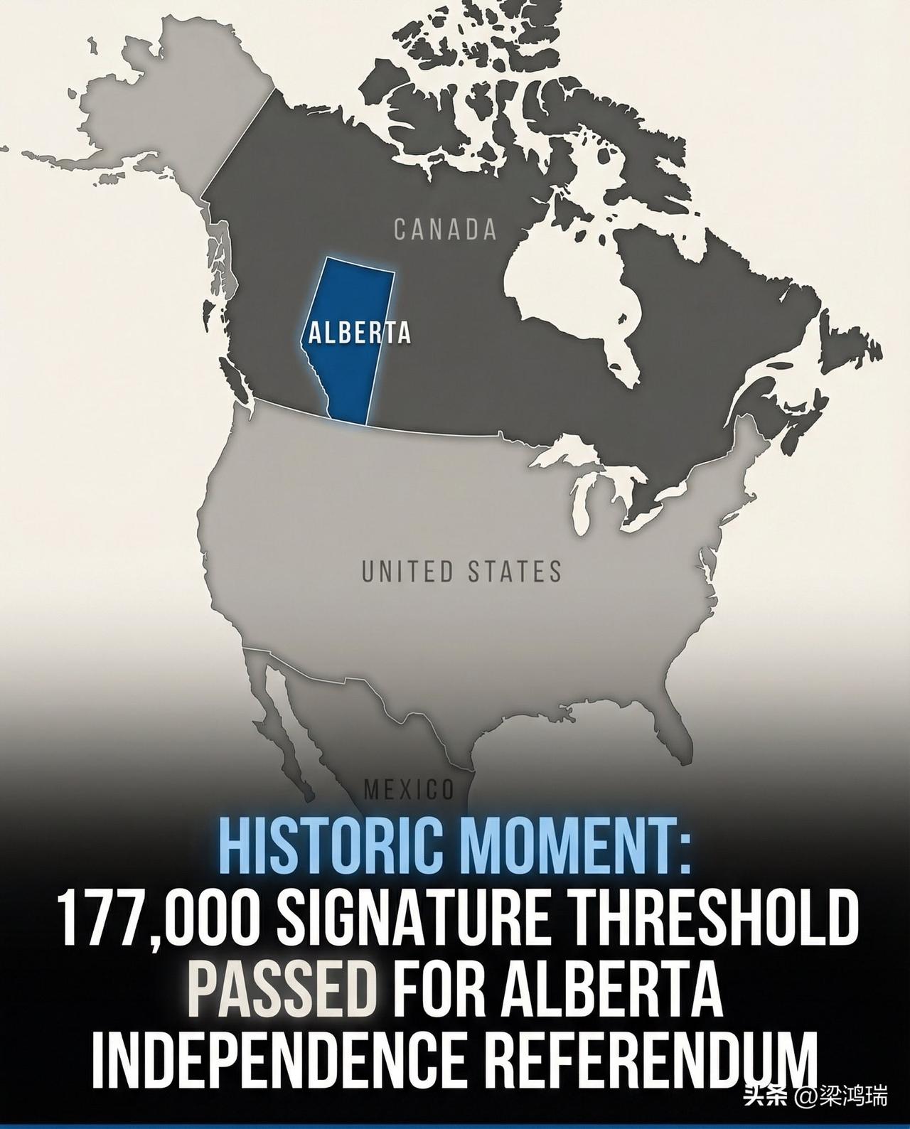 突发新闻：加拿大阿尔伯塔省独立公投的签名人数已达到 177,000 人，正式满足