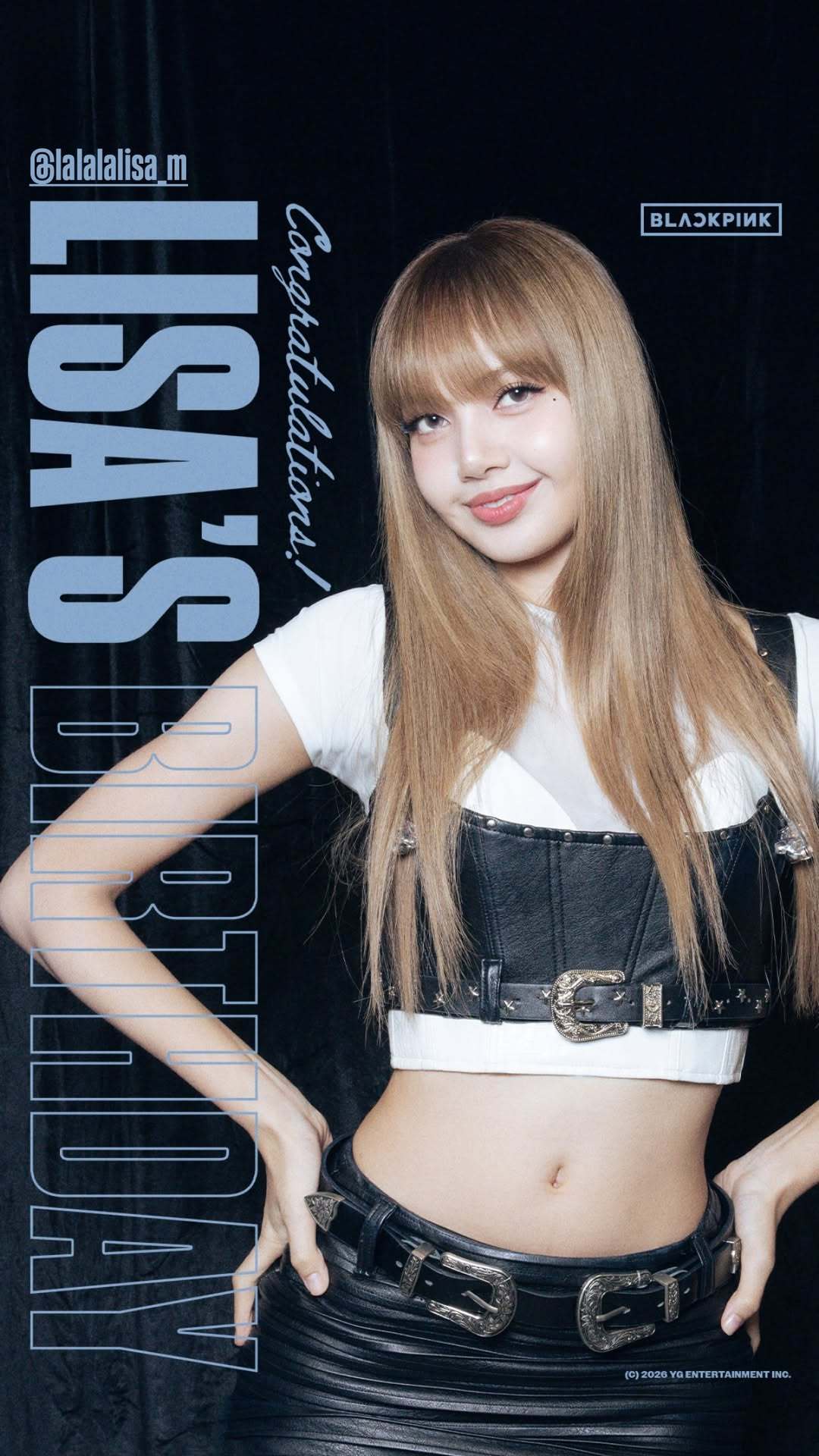260326 YG＆BLACKPINK官方更新Lisa生日贺图🎂📸生日粗卡!