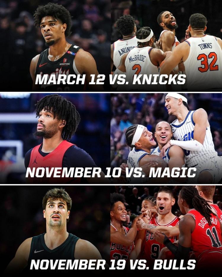 时隔9天，再次被对手绝杀，而且都是三分绝杀，开拓者要创造一个尴尬的记录。
上一场