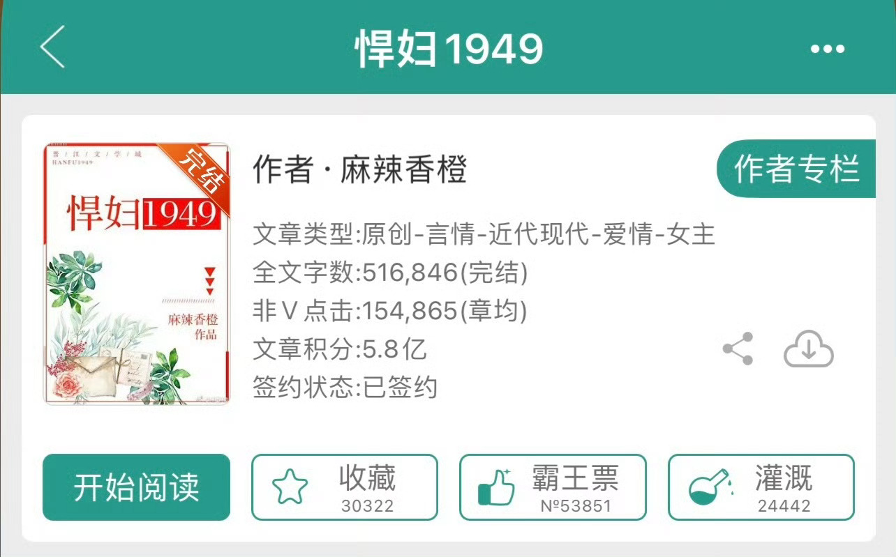 小说推荐：《悍妇1949》 作者:麻辣香橙简评：彪悍能干小村姑vs狗里狗气兵哥哥