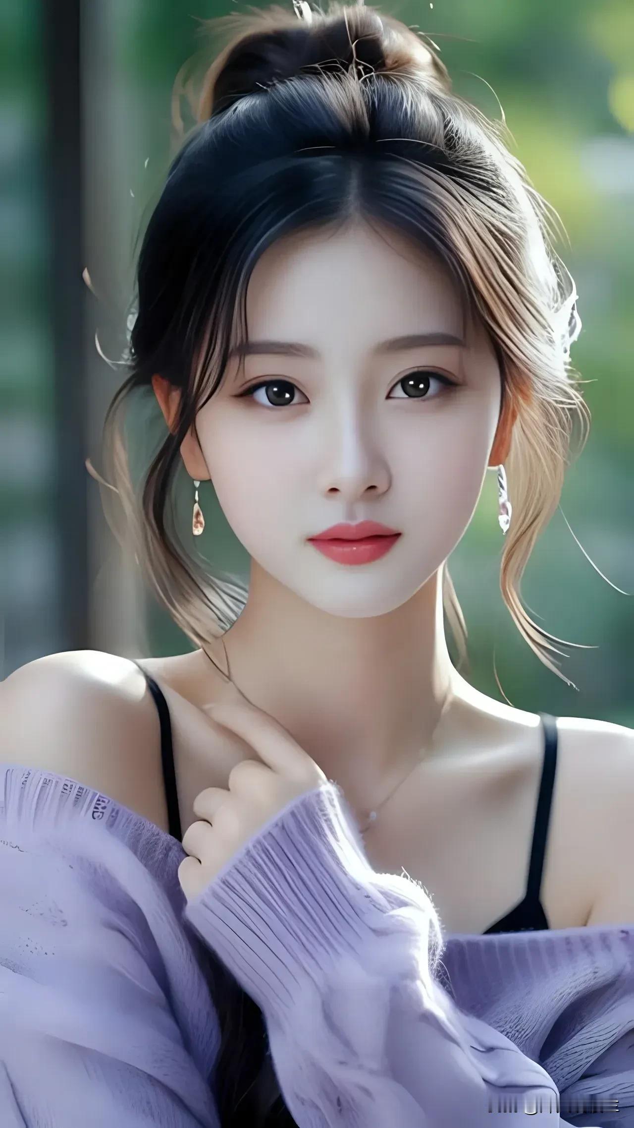 青丝素衣，清丽脱俗。#佳人丽质风采显# #美女欣赏图集#
