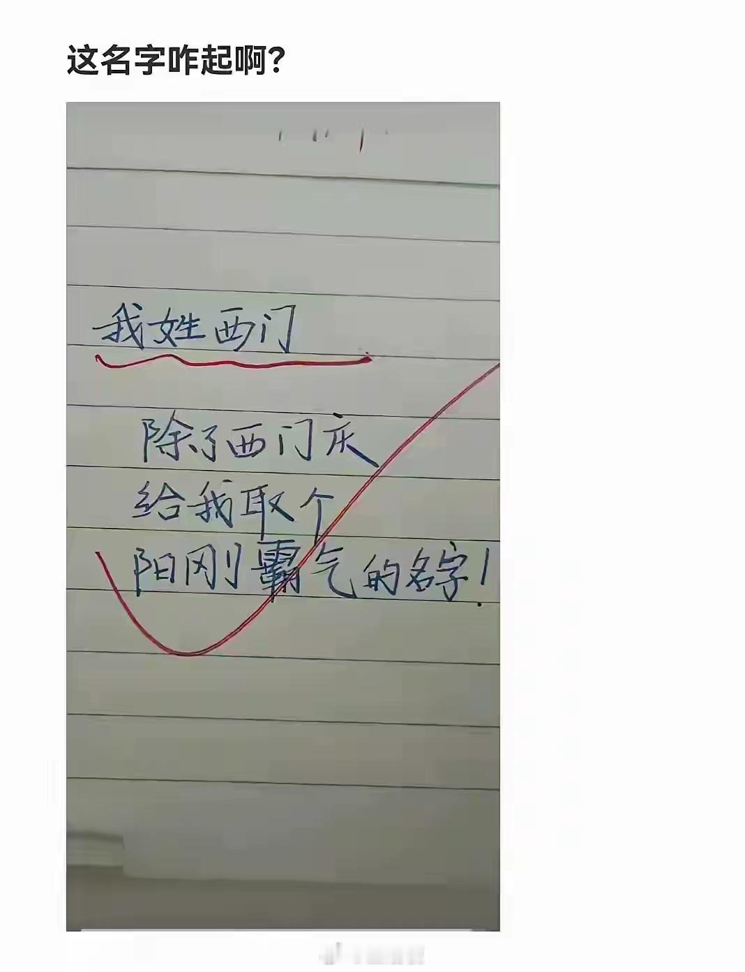 西门这名字怎么取啊？ 