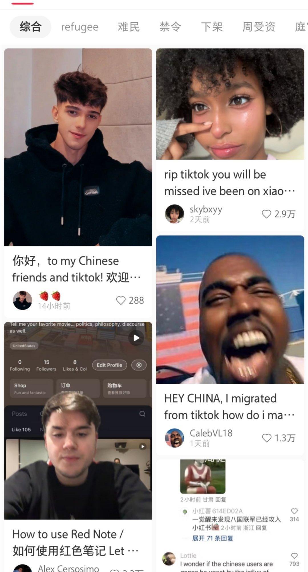 TikTok禁令 随着TikTok禁令的迫近，众多美国用户纷纷选择迁移到小红书。