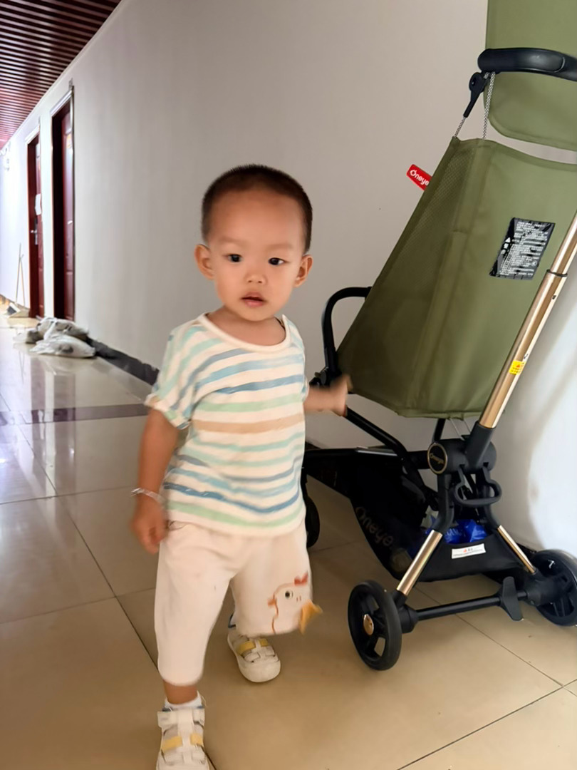 中午吃过饭，给娃测了一下体温38.9度，宝爸给喂了退烧药后收拾一下就带着去午睡了