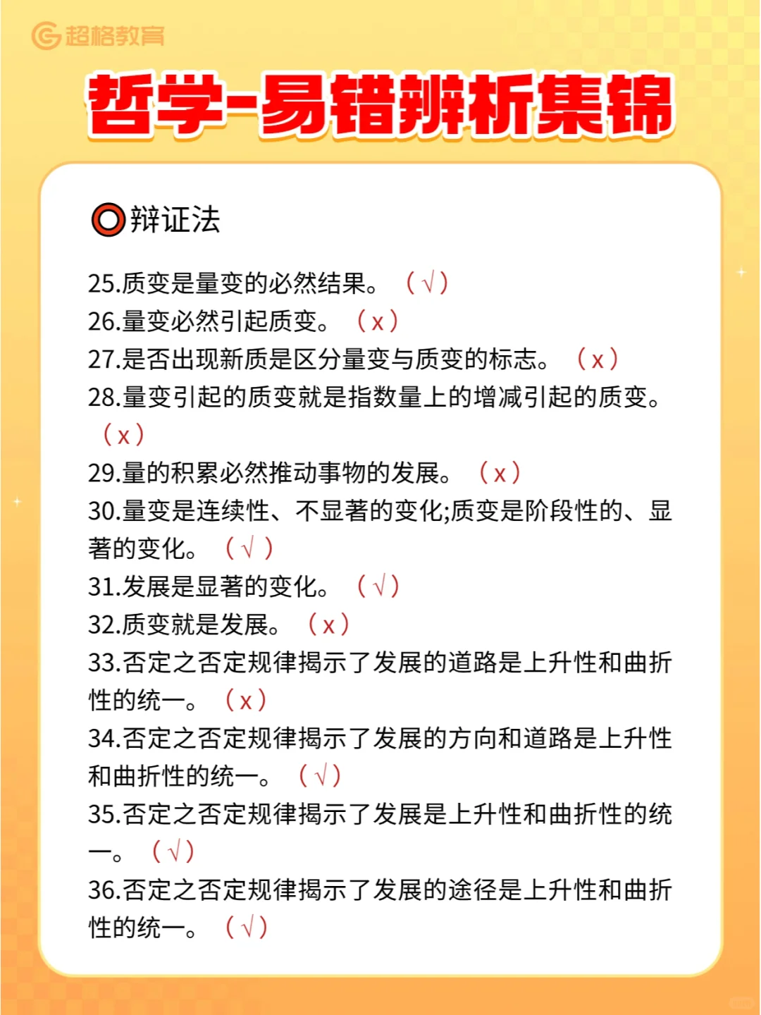 🔥 教招公基-哲学易错辨析（下