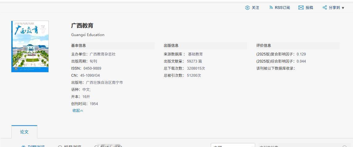 每个省份都有自己的“省刊”之——广西省刊！

虽然现在期刊界的体制是唯核心期刊目