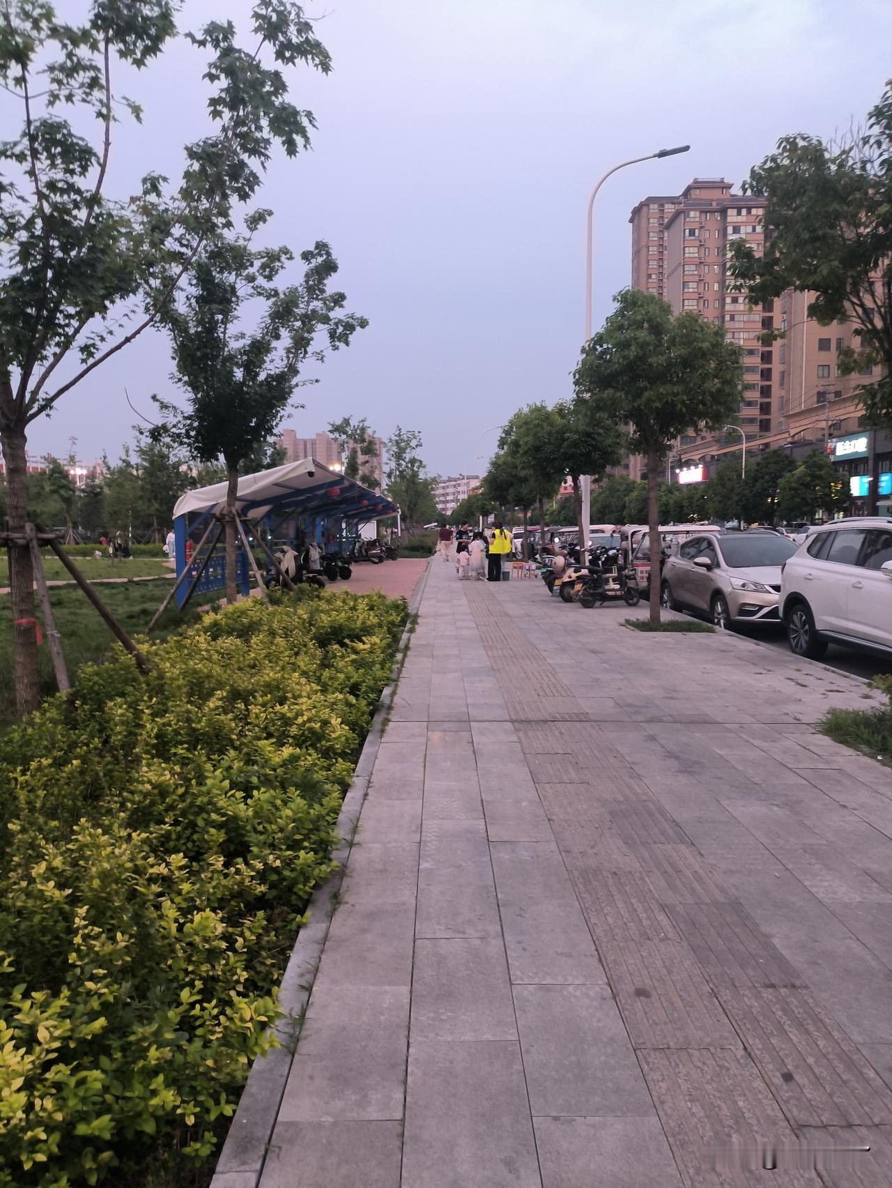 刚才去公园散步，天还不是太黑。公园边的小路上有两个大概十七八岁的姑娘摆了张桌子，