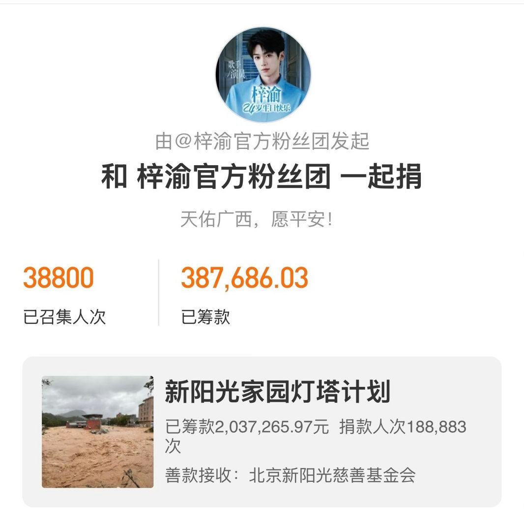 梓渝yuni驰援广西梓渝携粉丝YUNI同心驰援广西洪涝，双向奔赴传递公益力量受台