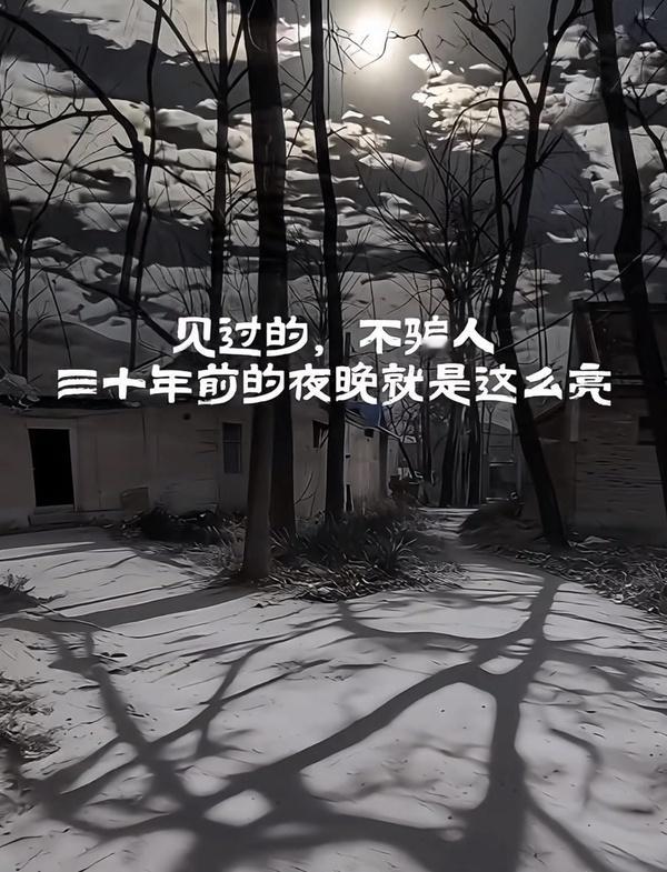 小时候如果赶上晴天满月，能清晰看到月光下树木的影子，俩人走在一起，也能看清彼此的