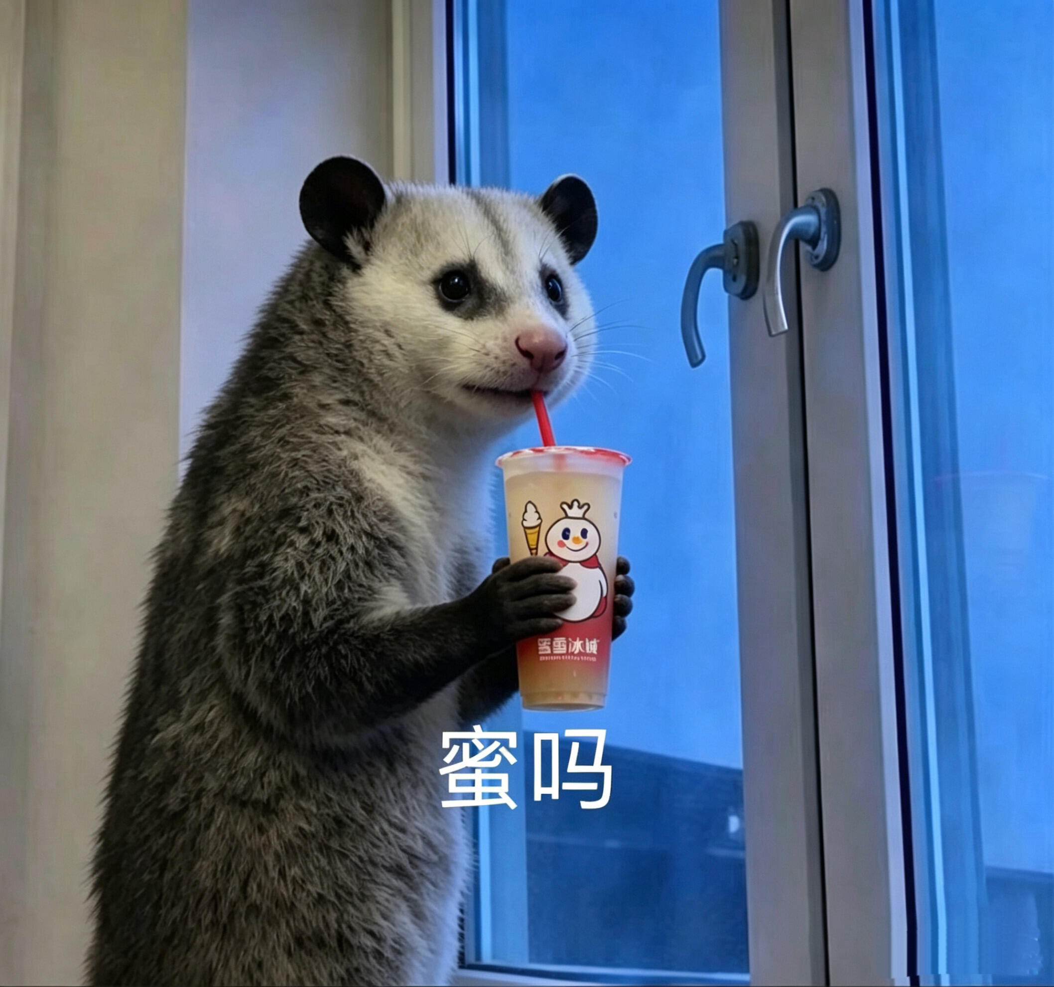 一点负鼠的表情包说晚安
