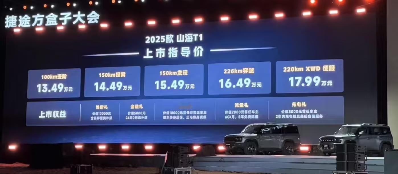 2025款捷途山海T1紧凑型SUV上市  2025 款捷途山海 T1 已上市，新