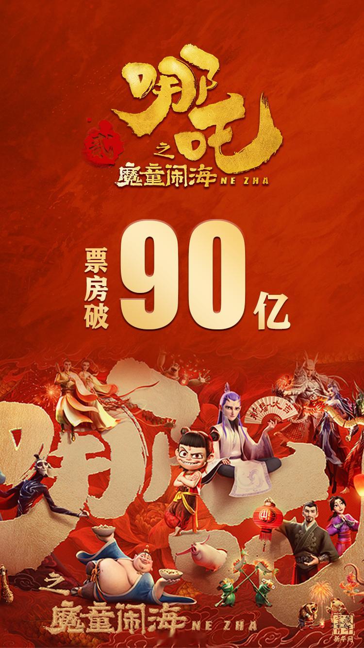 【冲刺“凑整”！ 哪吒2票房超90亿 】 哪吒2冲刺100亿 据网络平台最新数据