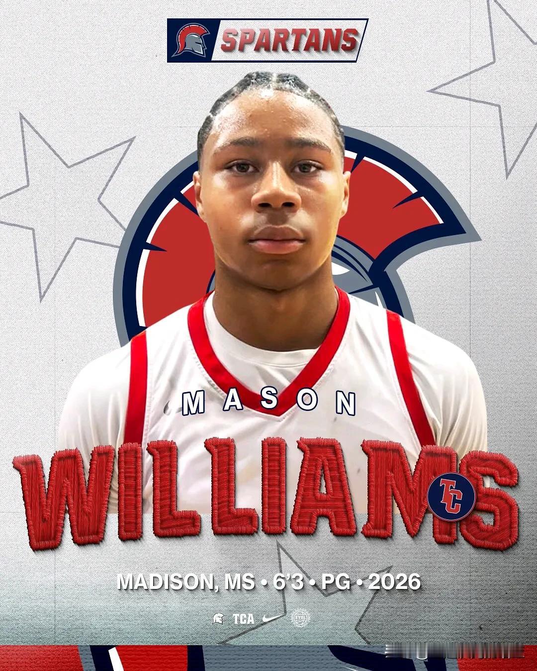 控卫Mason Williams将在高四赛季转学至田纳西州Tennessee C