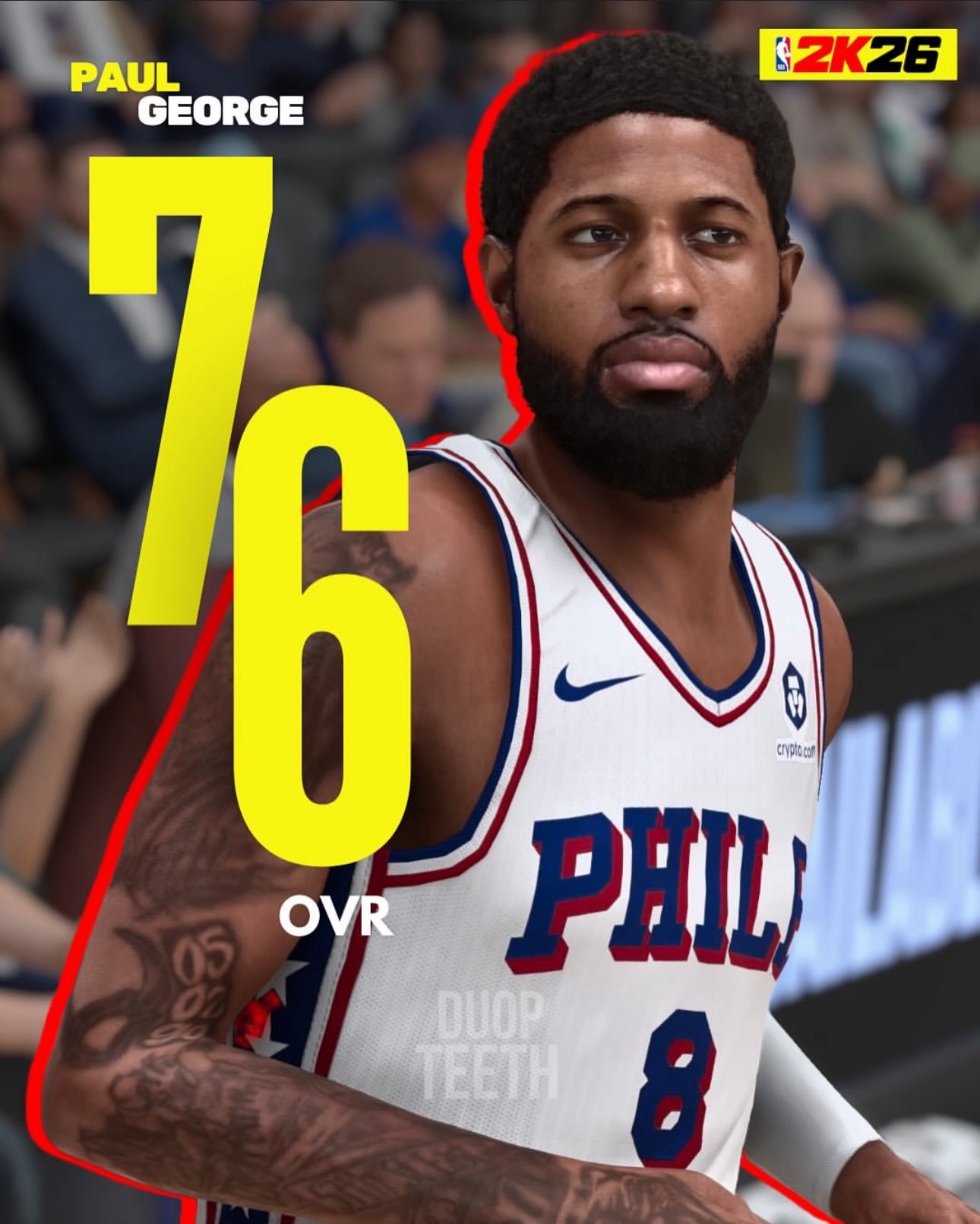 乔治2K26能力值76，西亚卡姆94。差这么多吗？ ​​​
