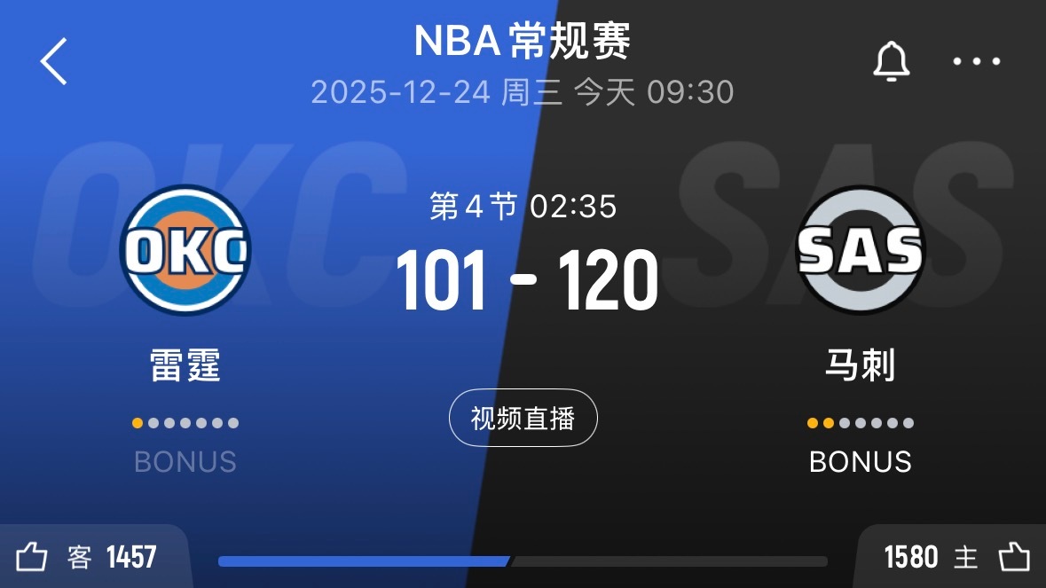 雷霆又输给马刺了 