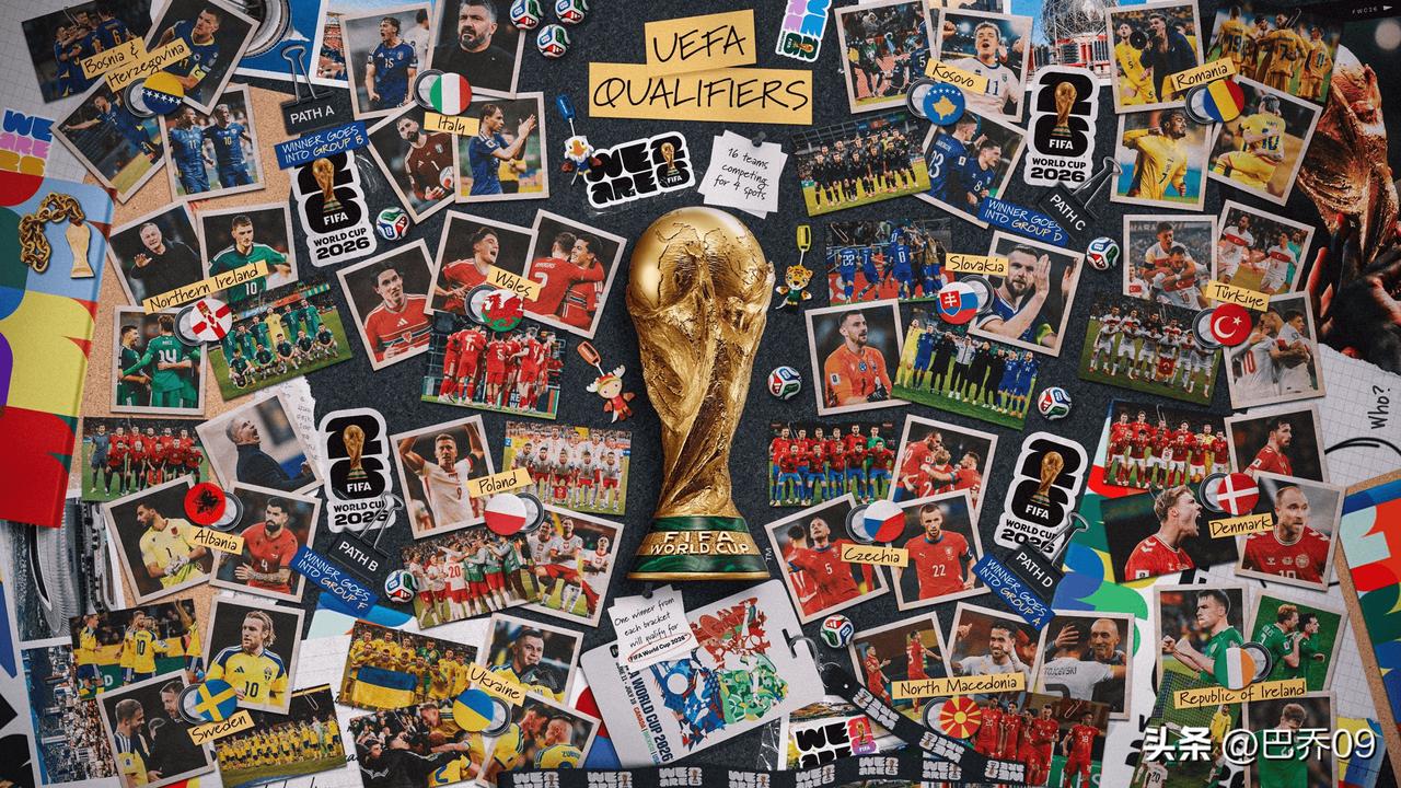 世预赛附加赛今夜打响！22队抢6席，意大利救赎之战
 
2026美加墨世界杯终极