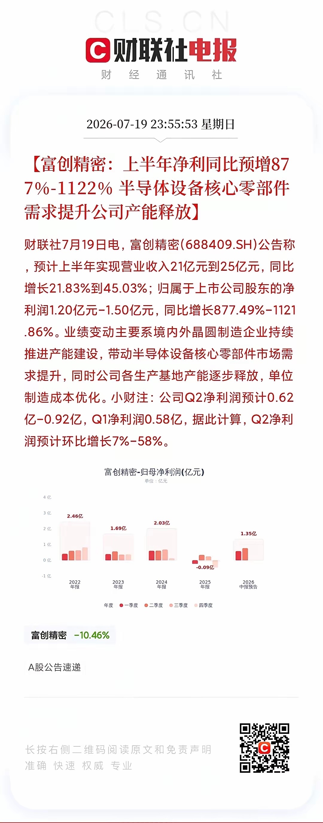 半导体多重利好共振！业绩爆发+技术突破，产业链景气度再确认7月19日晚间，半导体