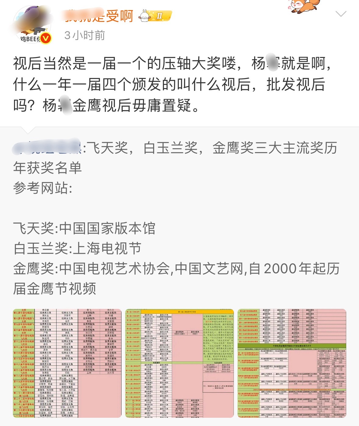 金鹰视后一届只有一个？而且是他姐？