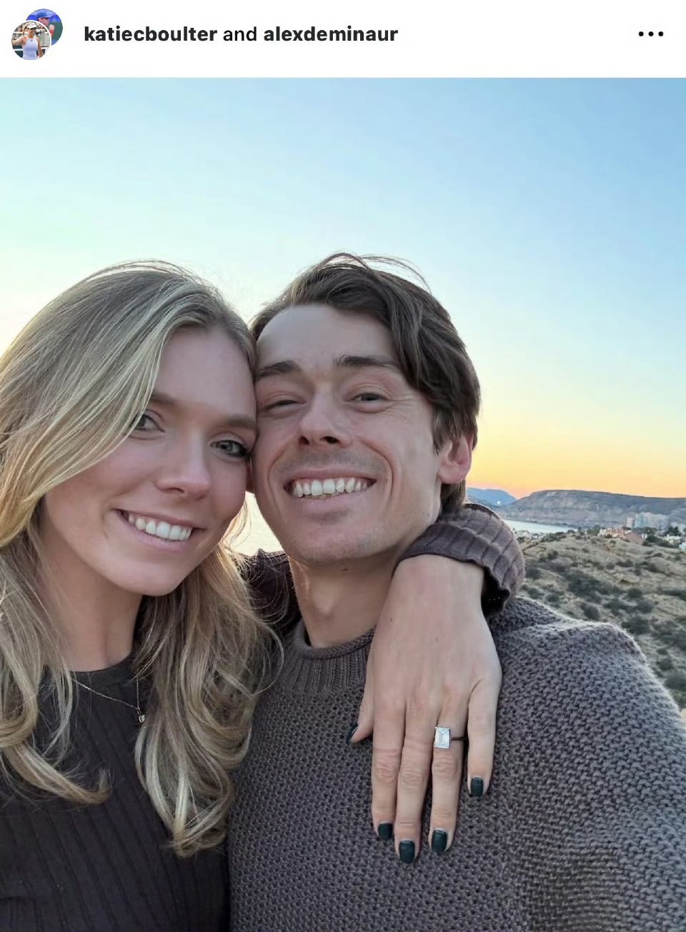 网坛风云  博尔特与德米纳尔宣布订婚，恭喜小情侣！ 
