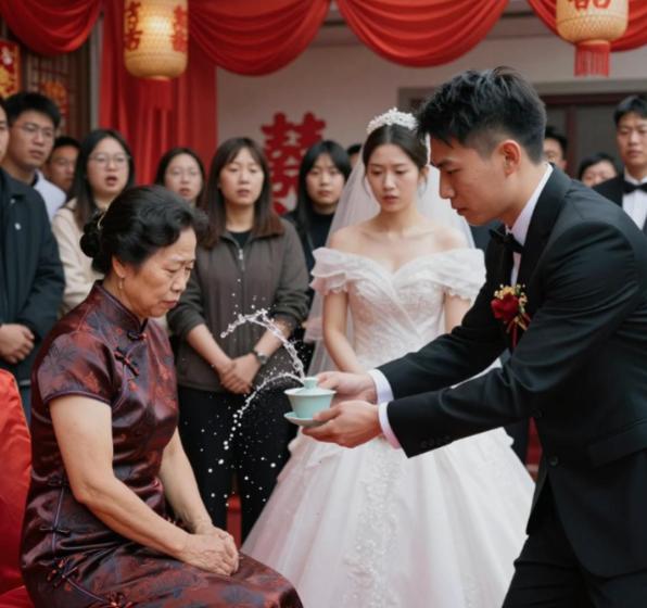 新郎给岳母敬茶时喊了3次妈，岳母都没抬眼皮接，男子看向老婆，老婆竟也没有帮忙的意