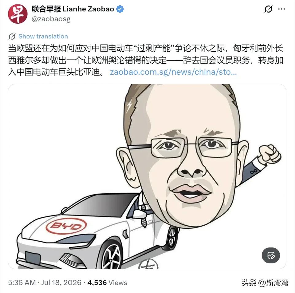 这一步棋太妙了！
利用前欧洲国家官员进行“活体广告”和“游说推广”，比亚迪深入“