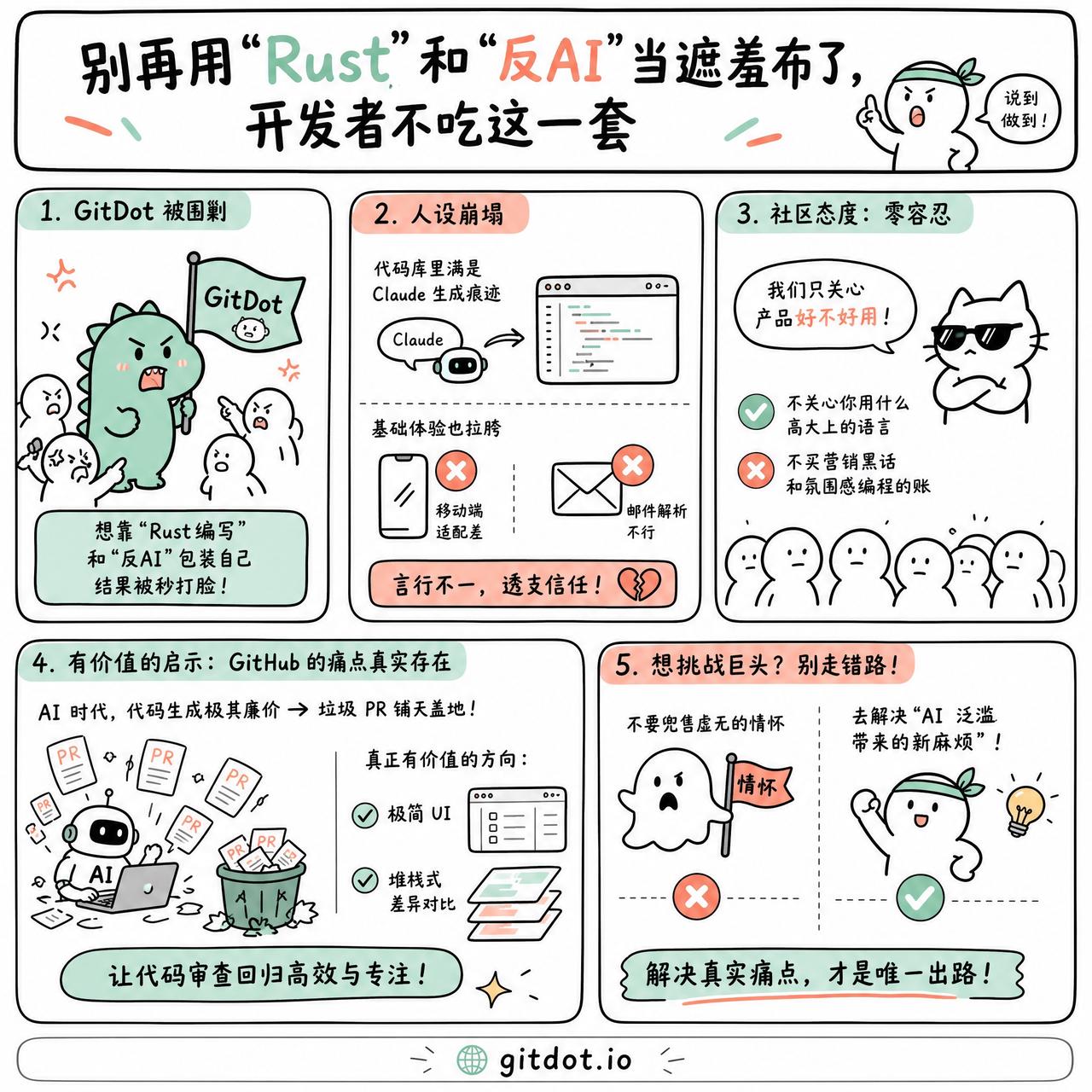 【别再用“Rust”和“反AI”当遮羞布了，开发者不吃这一套】

最近一个名为 