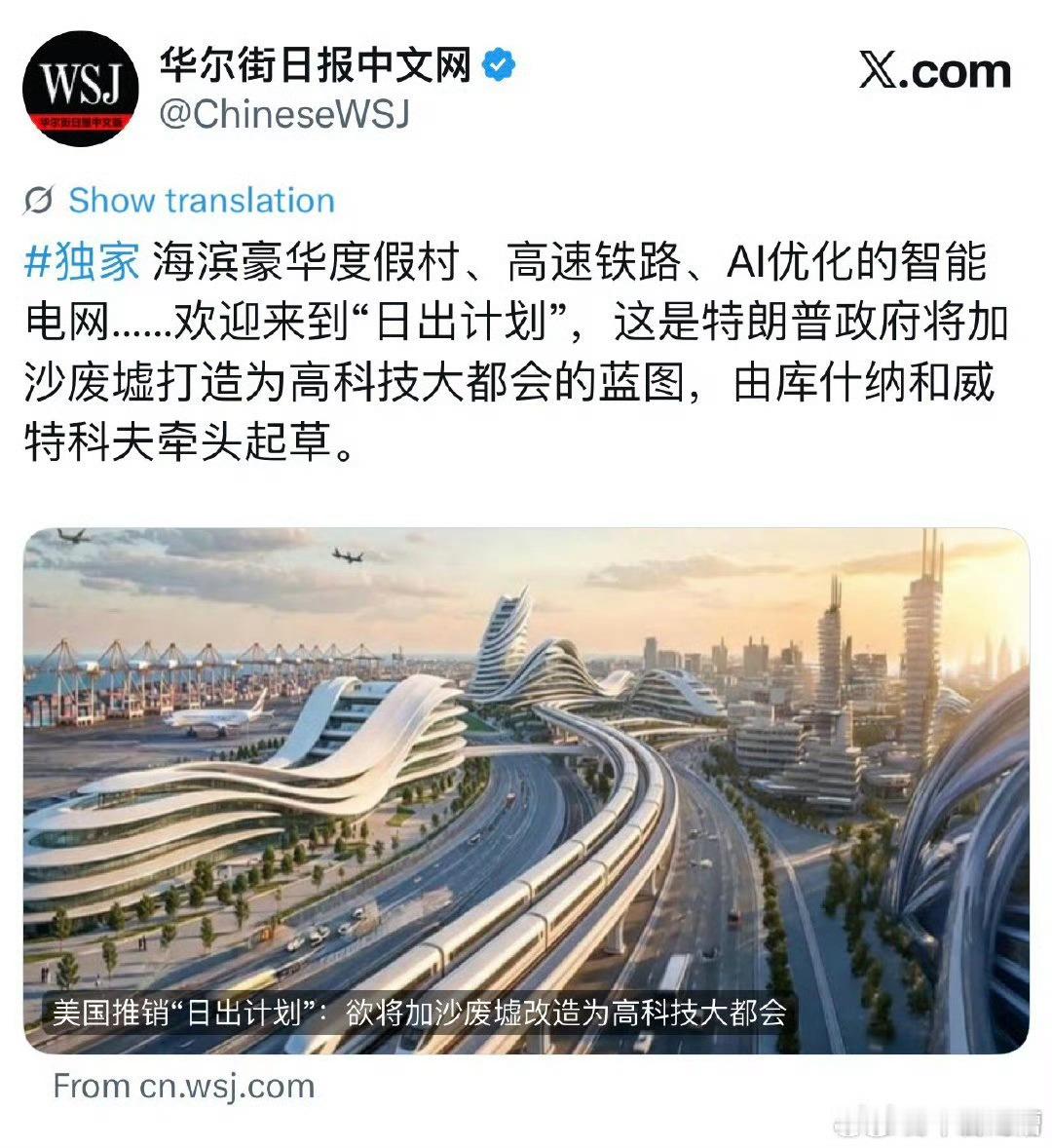 美国又在给巴勒斯坦人画饼了自己家里都建不出高铁居然说要给加沙建高铁我都被整笑了