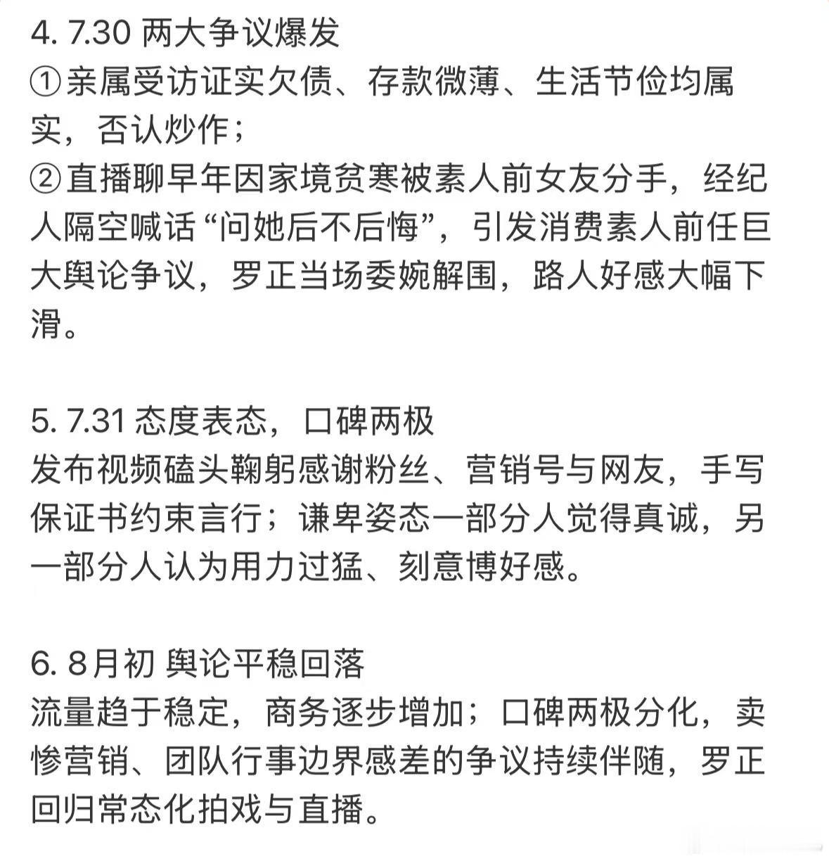 罗正哭穷争议时间线你能接受明星以哭穷的方式翻红吗1. 2018-2024年初 选