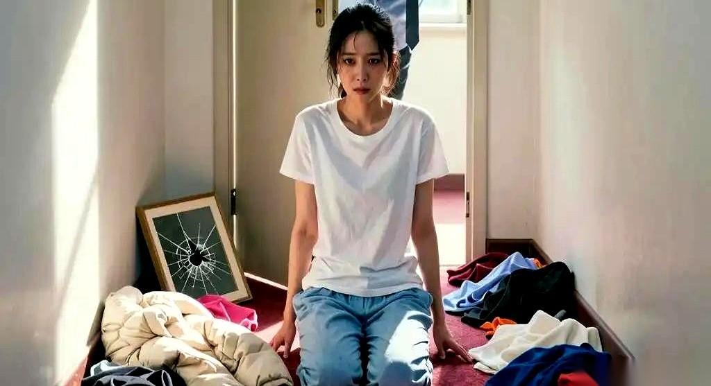黑漆漆的楼道里，我一脚踩空，软绵绵的。
低头一摸，是我那件最常穿的灰色毛衣。再往
