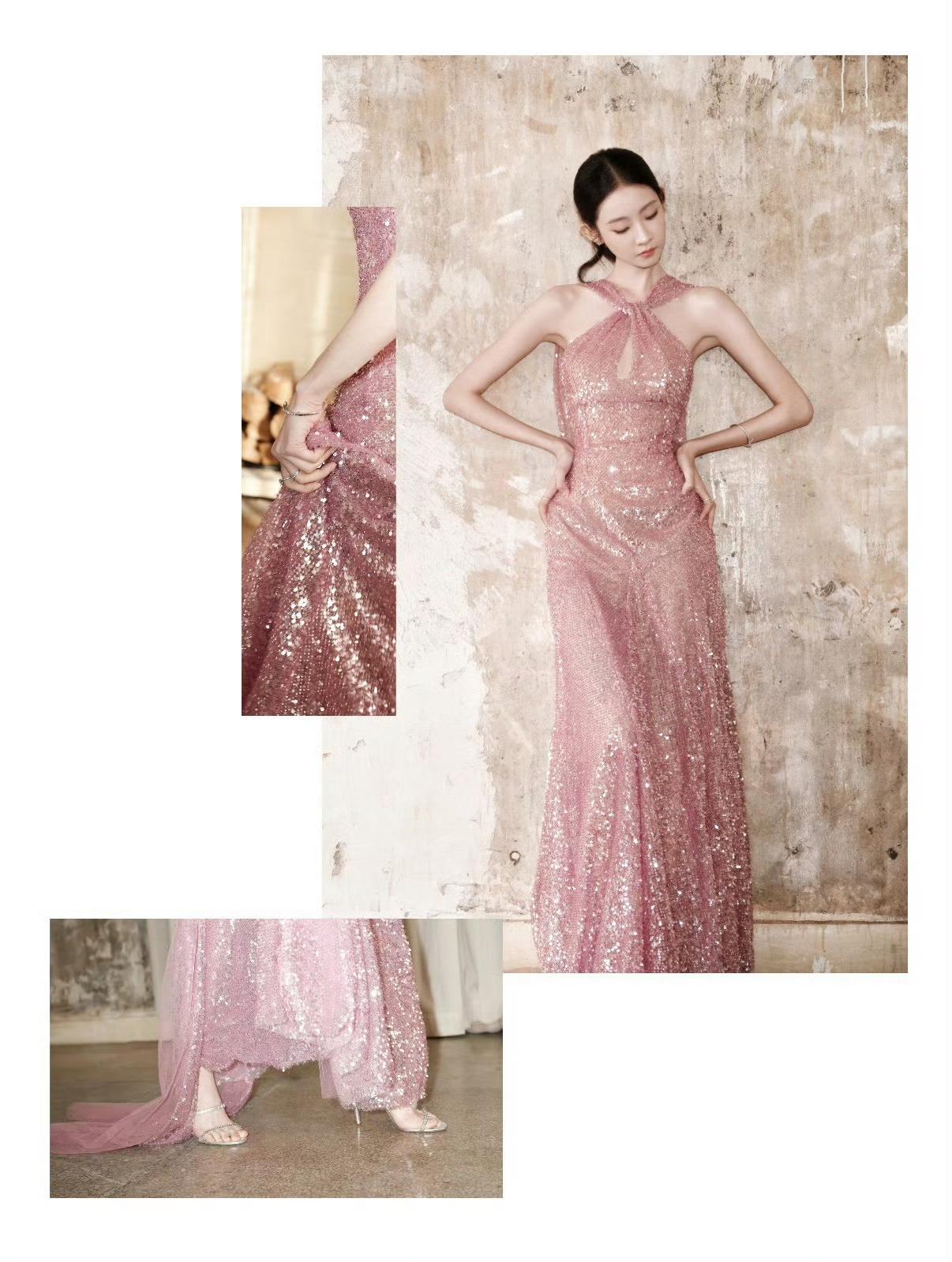 连光都偏爱张艺凡张艺凡身着粉色亮片长裙，宛如银河走出的优雅公主。每一步似携星辰祝