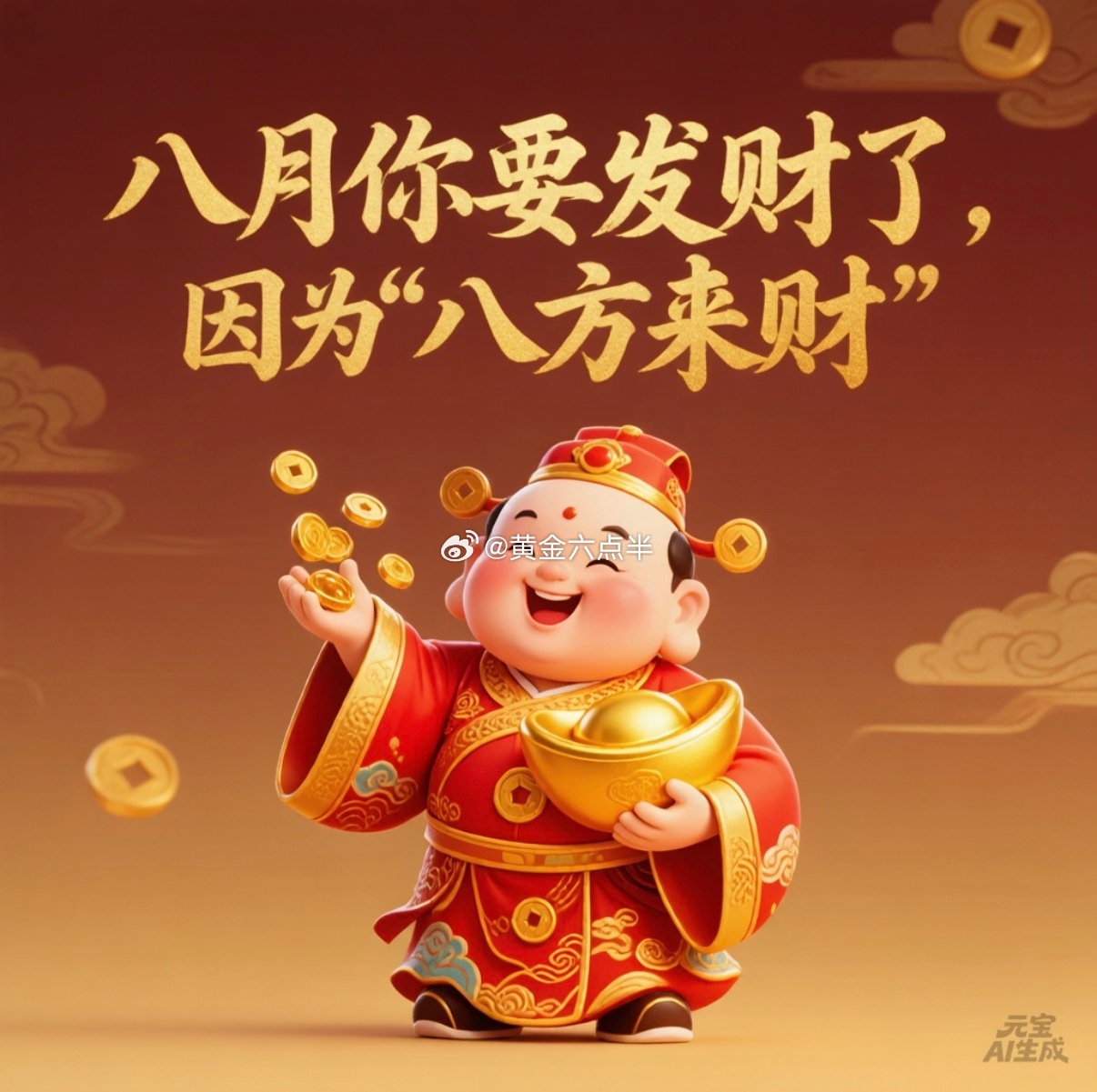 周一，早安。新的一周又要开始了，点赞打卡评论，气氛搞起来。金价黄金