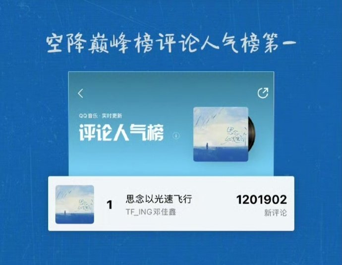 邓佳鑫思念以光速飞行战报邓佳鑫新歌热度 邓佳鑫新歌热度，邓佳鑫思念以光速飞行战报