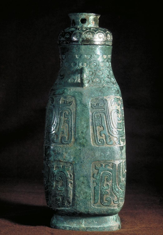 旧金山亚洲艺术博物馆收藏的西周中期:垂鳞纹凤鸟纹壶 