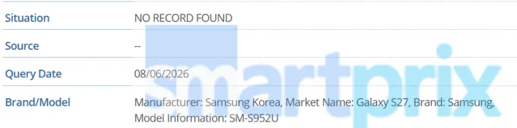 好早，Galaxy S27型号已出现在GSMA数据库 
