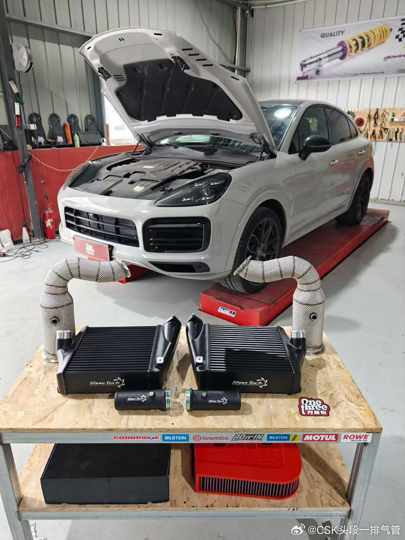 保时捷 新卡宴S 2.9T 二阶硬件 一步到位的改装方案CSK头段 BMC风格 