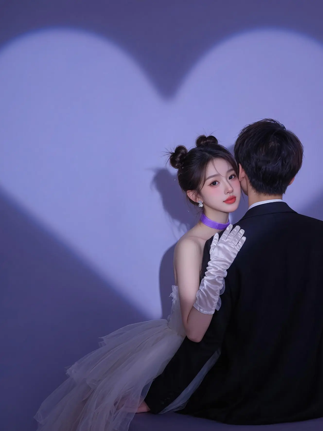 七夕送点什么好呢？给姐妹们送个男朋友吧！哈哈哈 爱心情侣写真